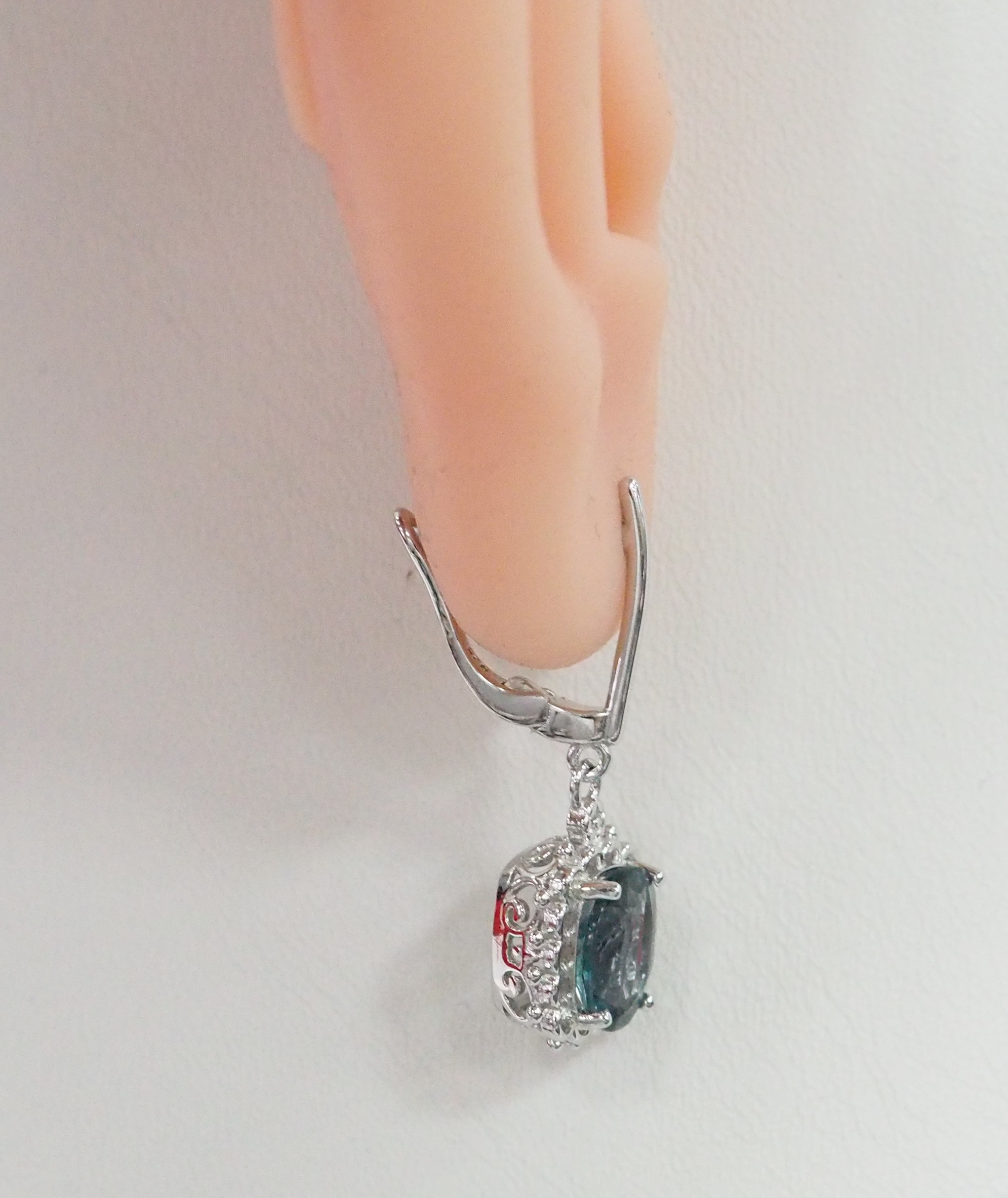 Серебряные серьги с флюоритами